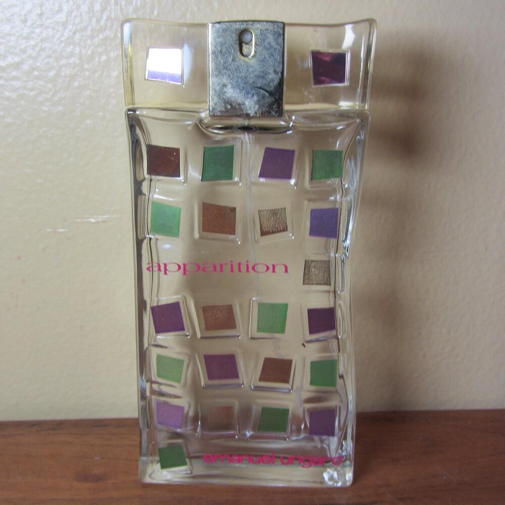 emanuel ungaro apparition 3 oz empty perfume bottle vanity décor crafting (C234)